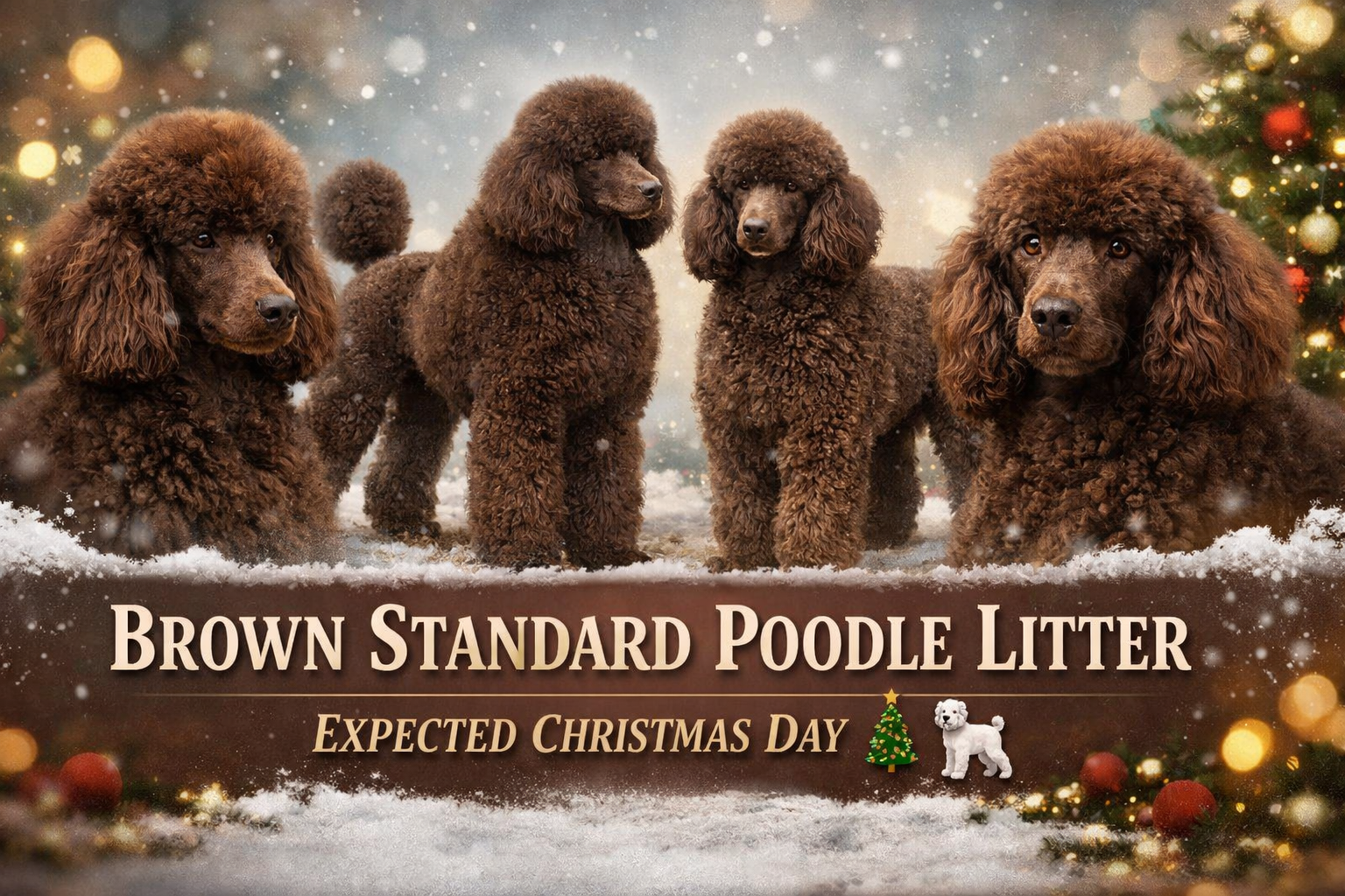 BROWN STANDARD POODLE LITTER – EXPECTED CHRISTMAS DAY 🎄🐩
